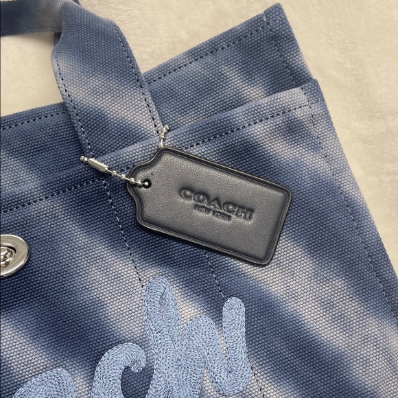 NWOT Coach Blue Tie-Dye Tote Bag - Picture 8 of 16